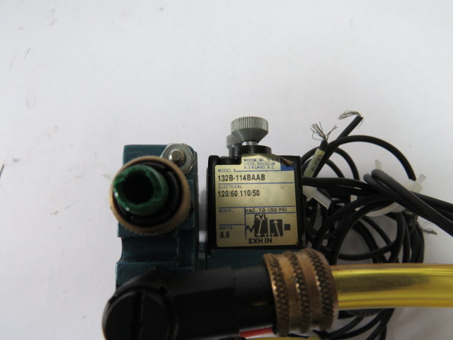 Mac 132B-114BAAB Solenoid Valve Assembly 6.8W 150PSI 120/110V 60/50Hz USED