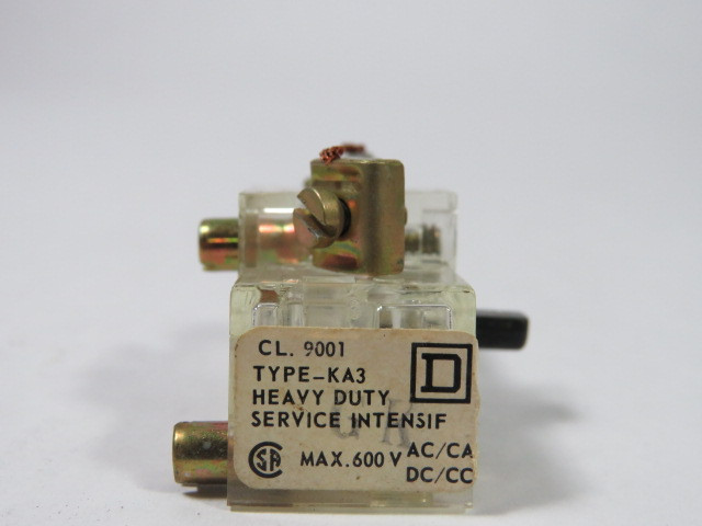 Square D 9001-KA3 30mm Contact Block 1NC 600V USED