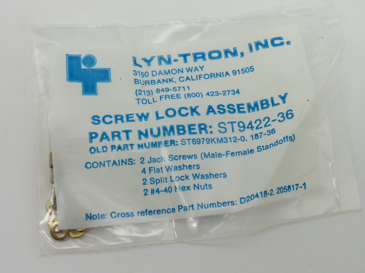 Lyn-Tron ST9422-36/ST6979KM312-0 D-Sub Screw Lock Assembly  NWB