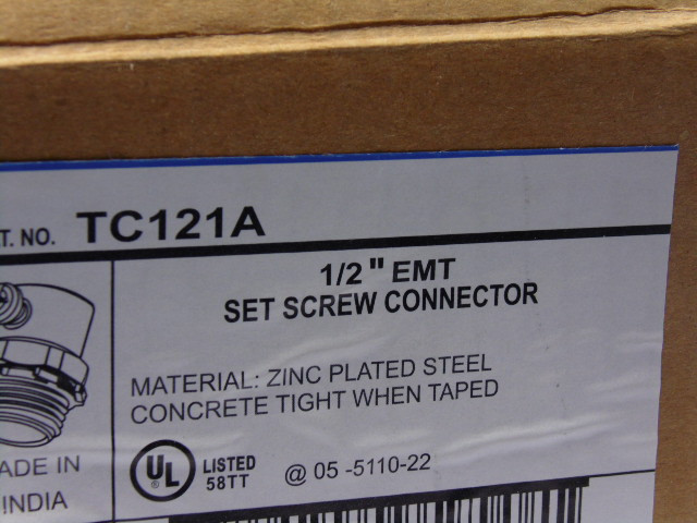 Steel City TC-121A 1/2" Set Screw Connector LOT OF 11 NOP