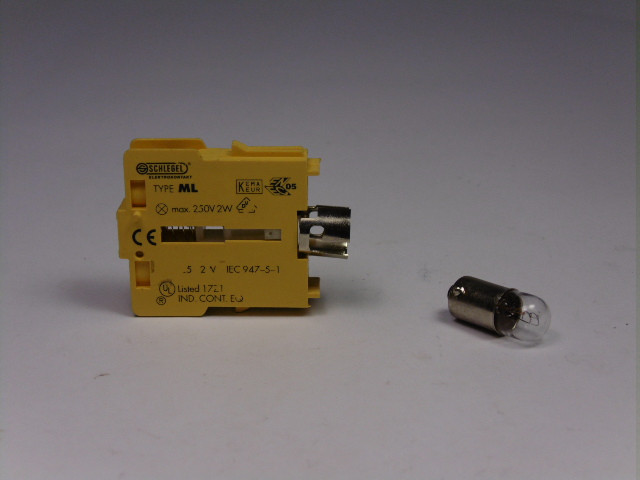 Schlegel Type ML Contact Block Lamp Module W/Bulb USED