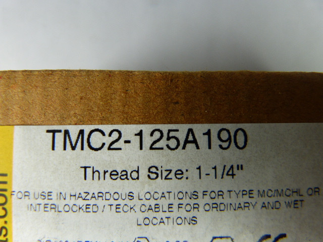 CMP TMC2-125A190 Alum. Teck Connector 1-1/4" NPT Cable Range 1.57"-1.90" NOP