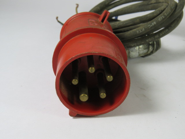 CeeNorm Type-64 Male Plug W/ Cable 16A-6h 220/380V 240/415V 3P+N+E USED