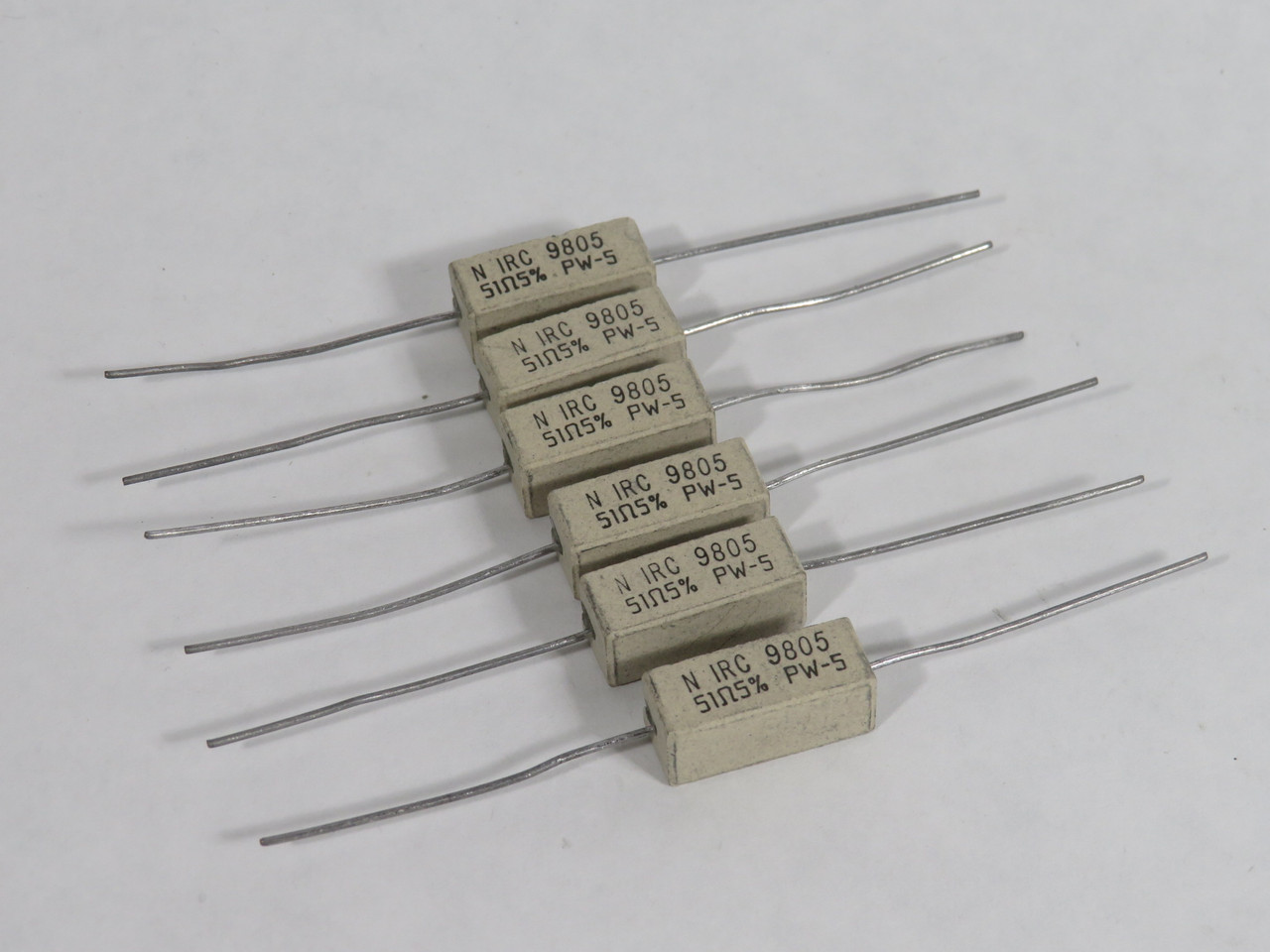 IRC PW-5 Resistor 51ohm 5 Percent Tolerance Lot of 6 USED