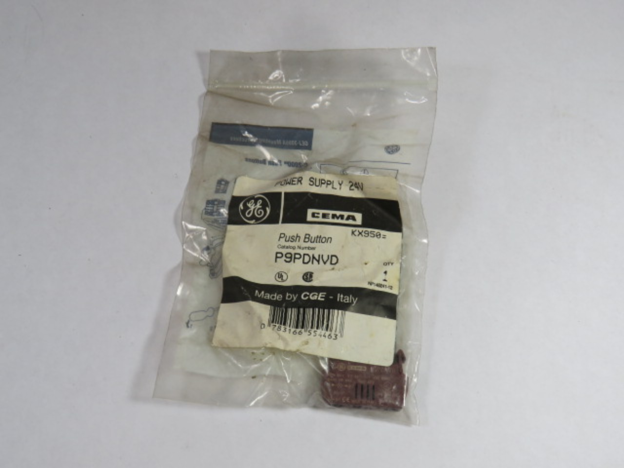 General Electric P9PDNVD Pushbutton Power Supply Contact Block 24VAC ! NWB !