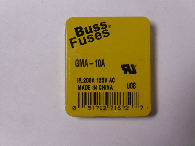 Bussmann GMA-10A Fast Acting Fuse 10A 125V Lot of 5 ! NEW !