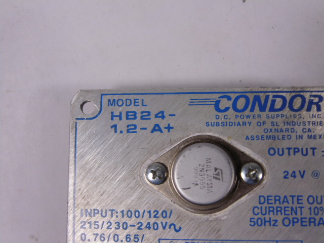 Condor HB24-1.2-A Power Supply 215/230-240VAC IN 24VDC 1.2A OUT USED