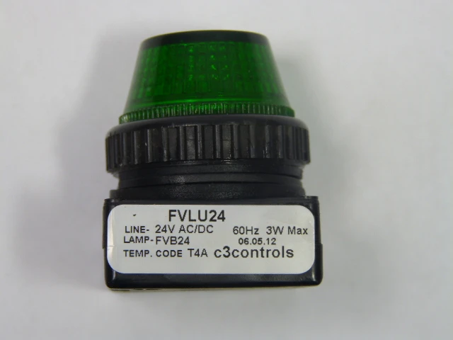 C3 FVLU24-PLLGN Pilot-Indicator Light 24V Green Lens USED