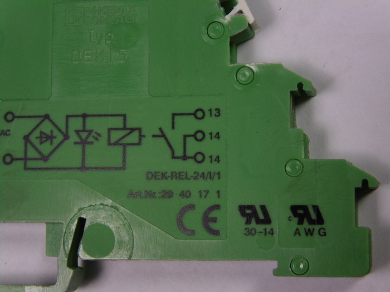 Phoenix Contact DEK-REL-24/I/1 Relay Terminal Block USED