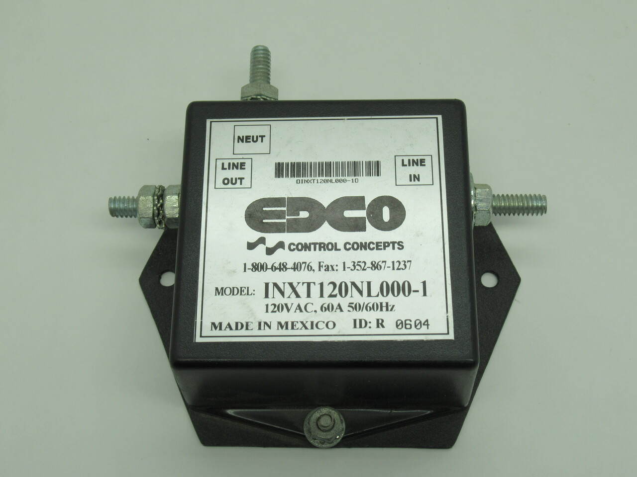 EDCO Control Concepts INXT120NL000-1 Surge Protector 120VAC 60A 50/60Hz NOP