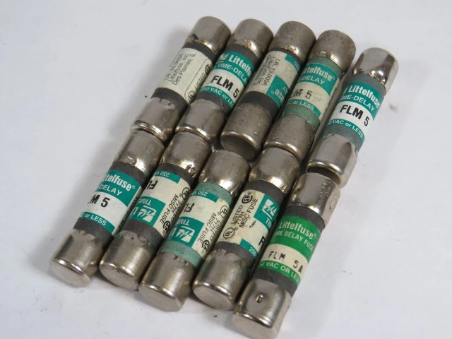 Littelfuse FLM-5 Time Delay Fuse 5A 250V Lot of 10 USED