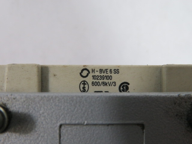 Epic H-BVE-6-SS Industrial Connector 16A 630V 6+2 Contacts USED