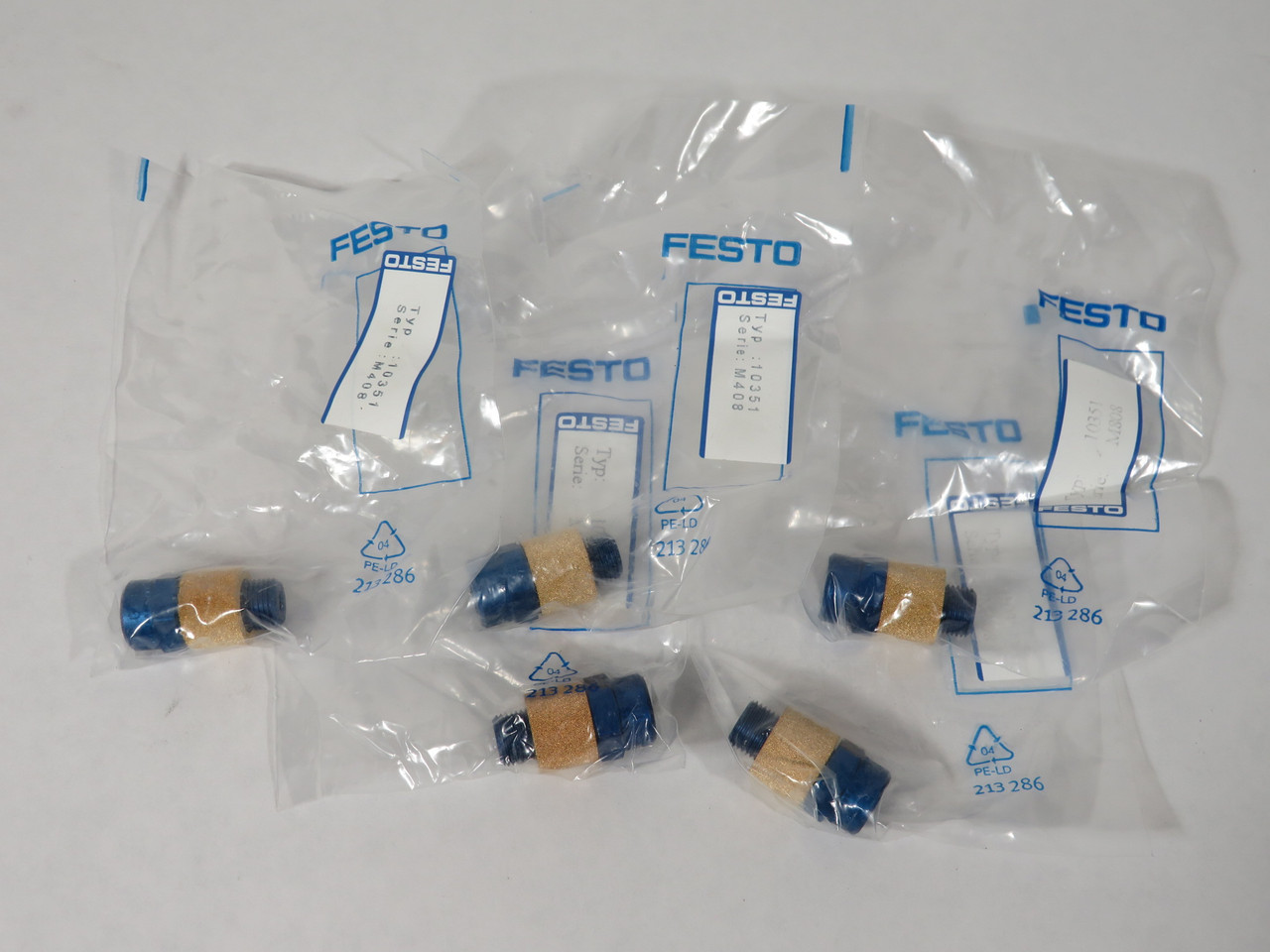 Festo 10351 GRE-1/8 Exhaust Air Control Valve Blue Lot of 5 NWB