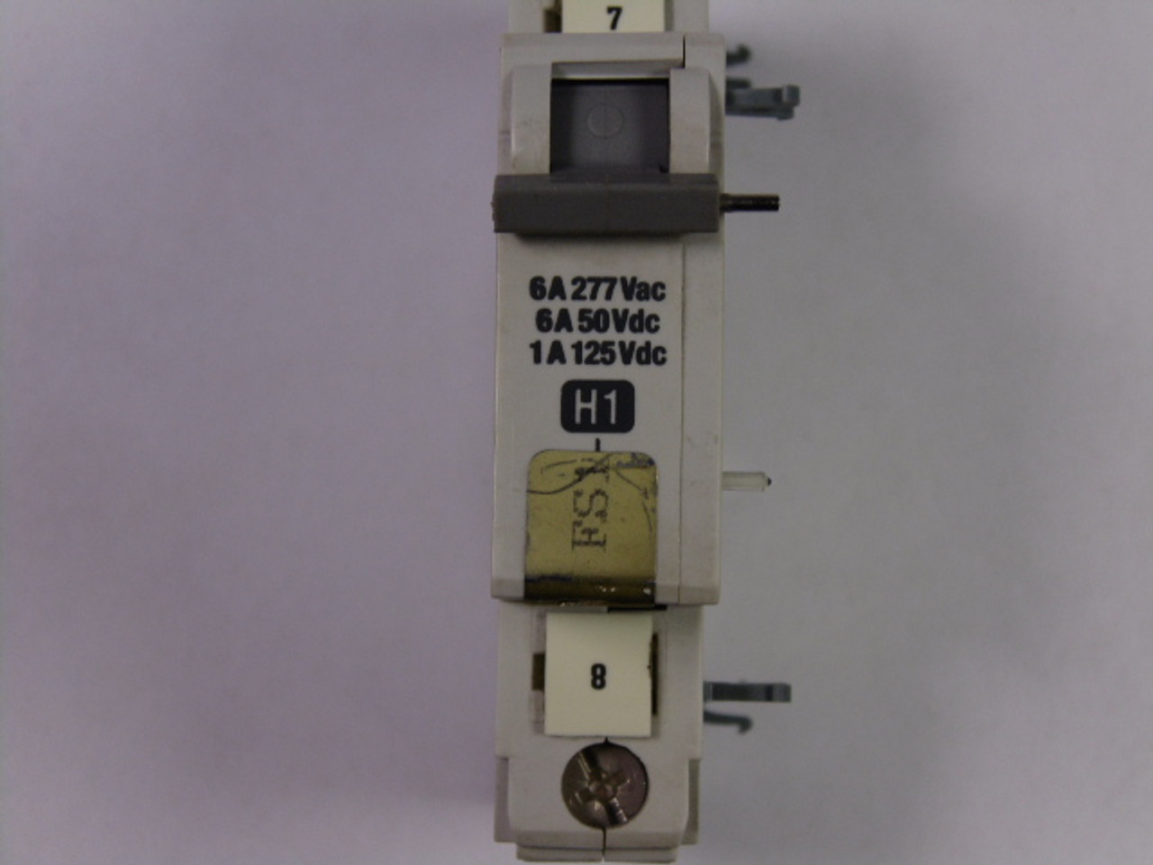 Weber AS168X-ACBH1 Auxiliary Contact Circuit Breaker 1Pole 6A/277VAC USED