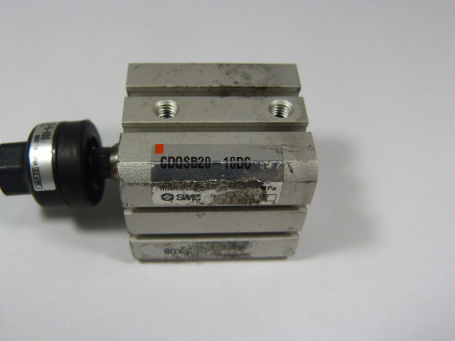 SMC CDQSB20-10DC Compact Cylinder W/ JB20-5-080 Floating Joint USED
