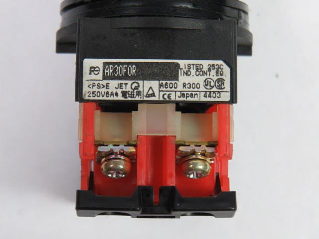 Fuji Electric AR30F0R-11B Push Button 30V 1W 1NO 1NC Black Flush USED