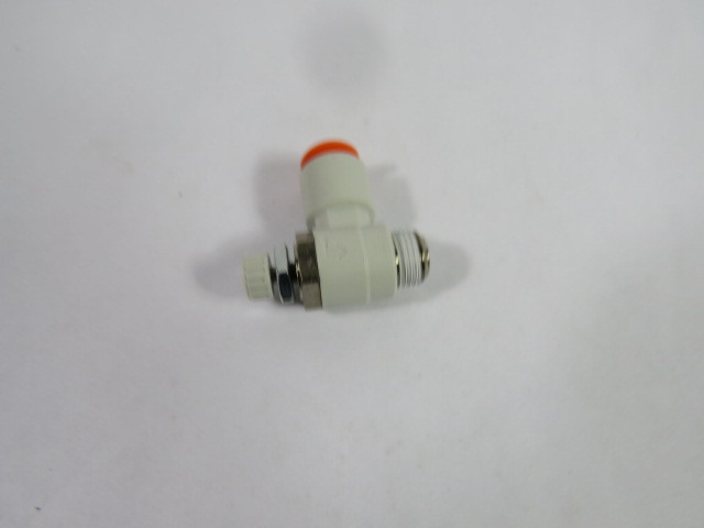 SMC AS2201F-02-07S 1/4" Speed Control Valve w/ Fitting USED