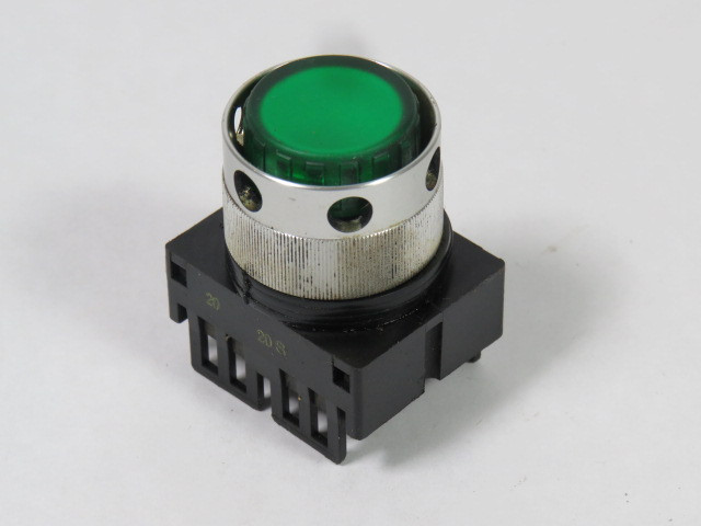 Fuji Electric AH22-GL1-C-G Push Button 10A600V Green Extended w/Guard USED