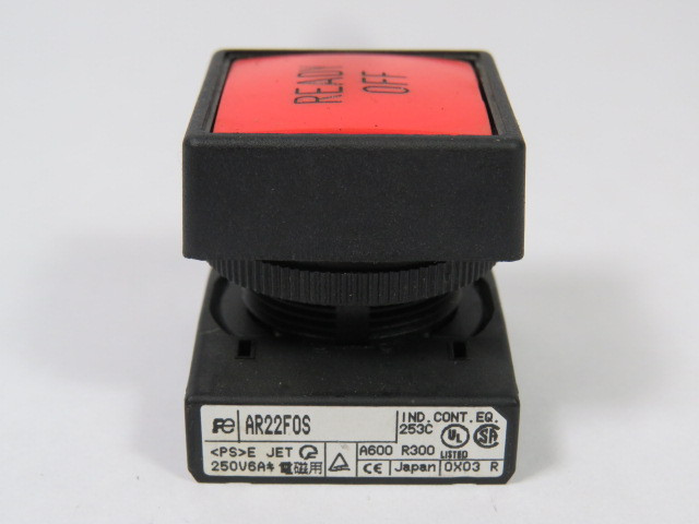 Fuji Electric AR22F0S-R Push Button 6A 250V Red Flush No Contacts USED