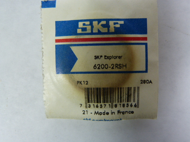 SKF 6200-2RSH Single Row Deep Groove Ball Bearing 30mmOD 10mmID 9mmW NEW