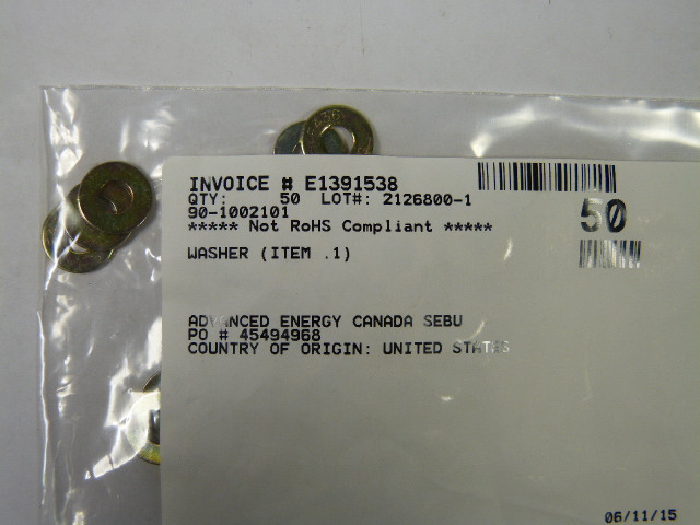 Hardware Specialty Co 90-1002101 Washer 50 Pack  NWB