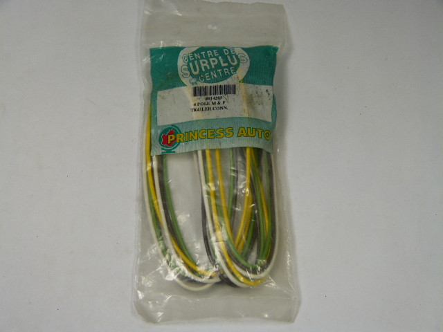 Princess Auto 8014285 Trailer Connector 4 Pole M&F NWB