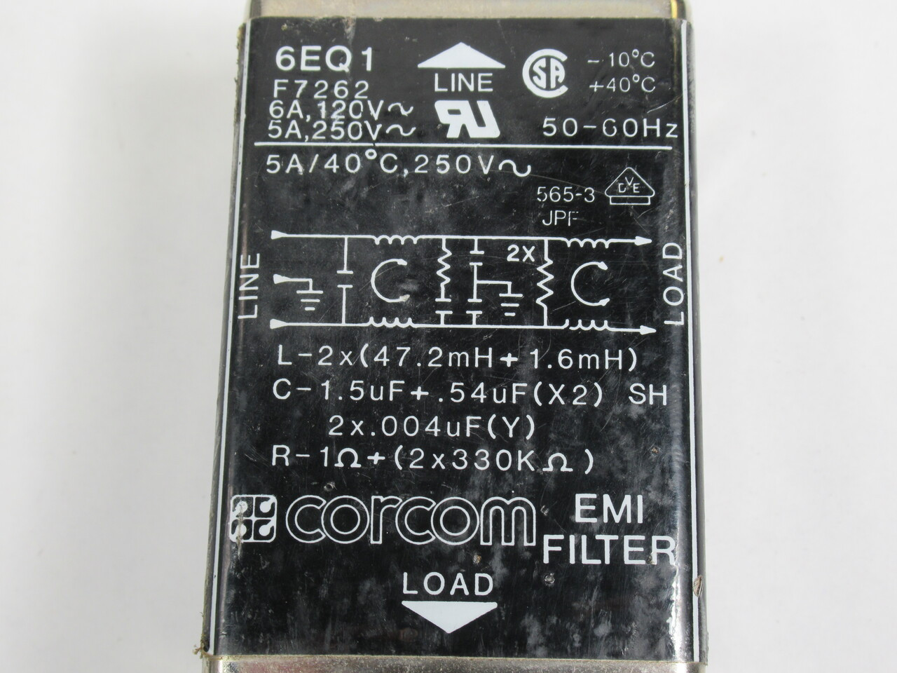 Corcom 6EQ1 EMI Filter 6A 120VAC 5A 250VAC USED