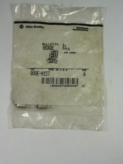 Allen-Bradley 800E-N157 Incandescent Lamp 24V 5-Pk (757-27)  NWB