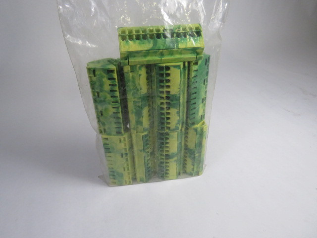 Wago 812-100 Bus Bar Terminal Block Lot of 9 GREEN & YELLOW USED