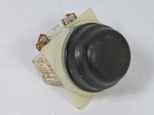 Square D 9001-KR3BH5 Push Button 600V 1NO Black Extended w/Boot USED