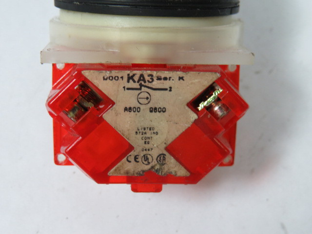 Square D 9001-KR1LH6 Ser K Push Button 3A 240V 1NC Blue Flush USED