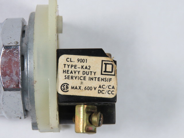 Square D 9001-KR2BH5 Push Button 600V 1NO Black Recessed Black USED