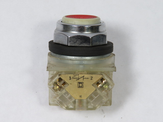 Square D 9001-KR1RH6 Push Button 3A 240V 1NC Red Flush USED