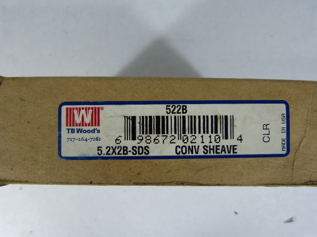 TB Wood's 522BSDS V-Belt Pulley 2-Groove ! NEW !