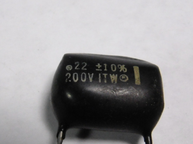 ITW 22 Capacitor ? 10% 200V USED