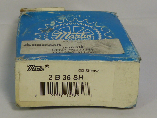 Martin 2B36SH QD Sheave 3.6" Pitch 3.95" OD ! NEW !