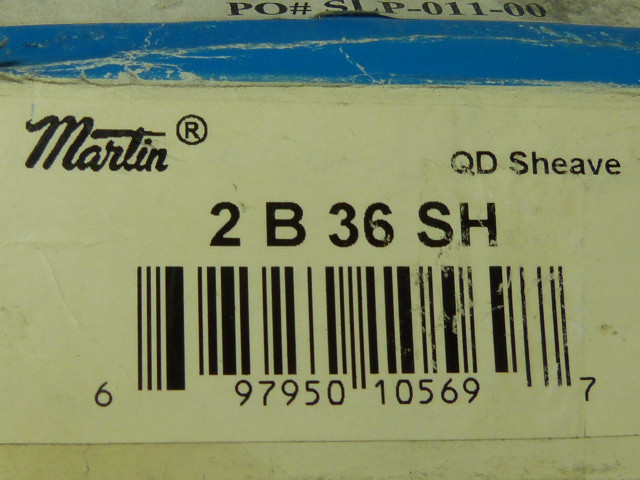 Martin 2B36SH QD Sheave 3.6" Pitch 3.95" OD ! NEW !