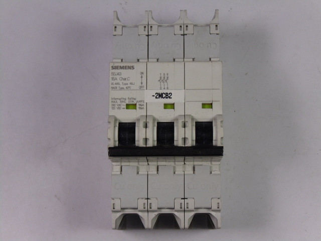 Siemens 5SJ4318-7HG41 Circuit Breaker 15Amp 3Pole USED
