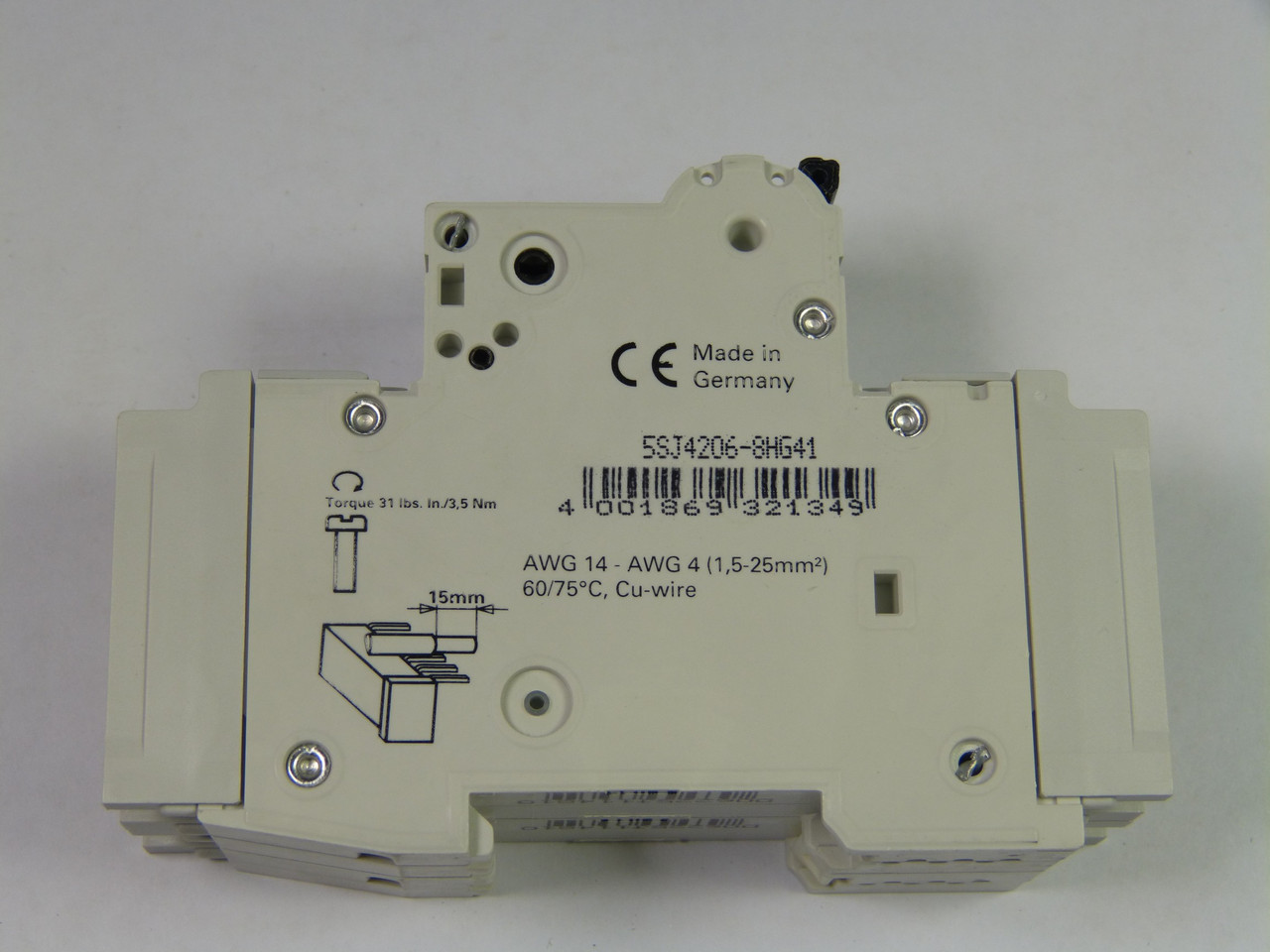 Siemens 5SJ4206-8HG41 MCB 2 Pole 6 Amp USED