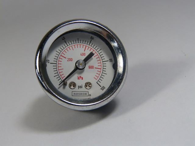 Noshok 15-110-100 Pressure Gauge 0-700 Kpa 0-100 Psi USED