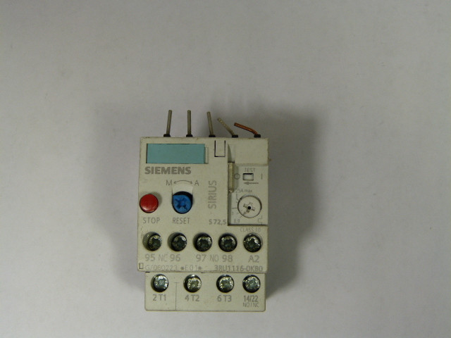 Siemens 3RU1116-0KB0 Overload Relay 0.9-1.25 Amp 24-400 Vac USED