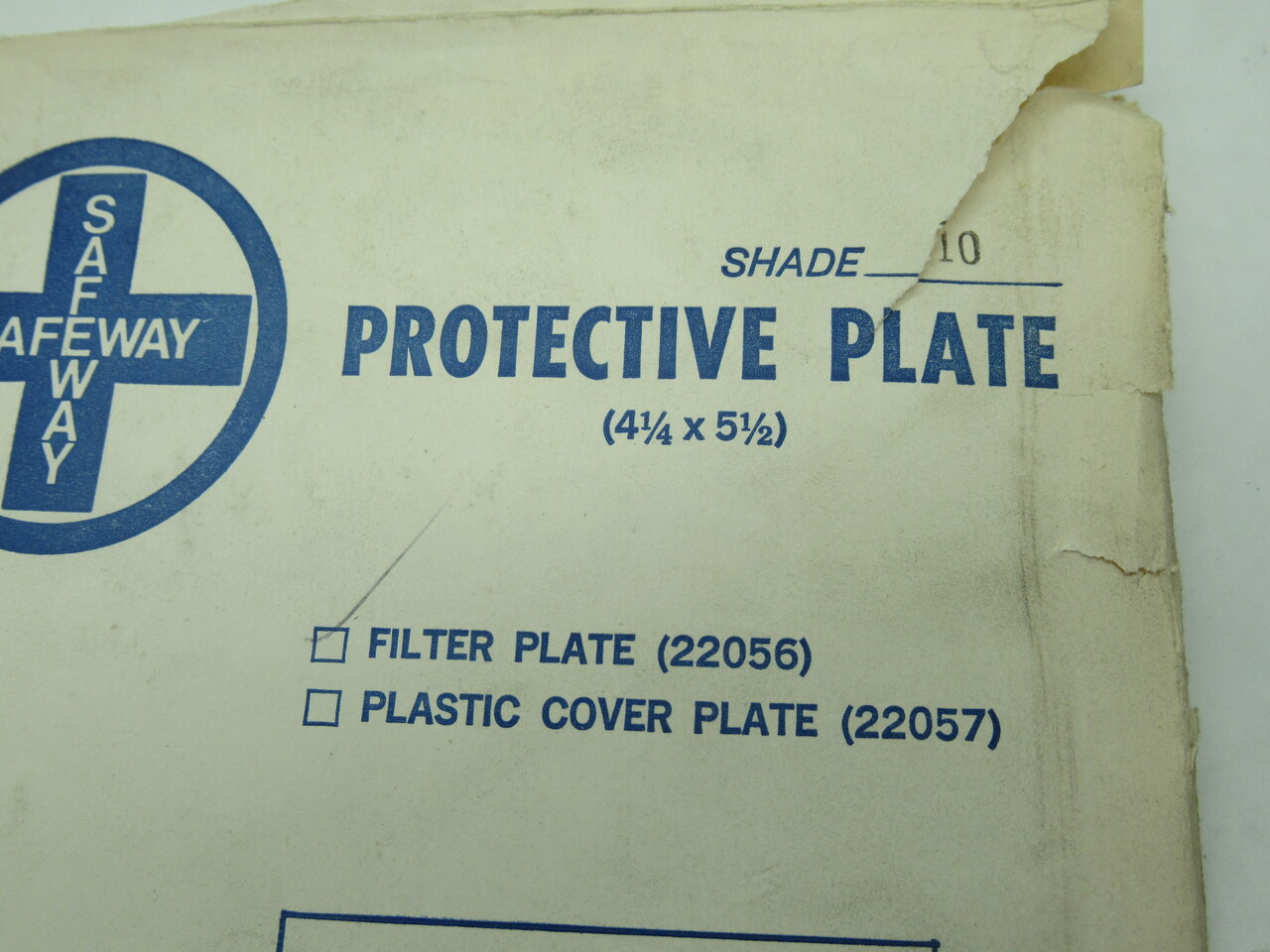 Safeway 22056 Protective Plate 4.25" x 5.5" Shade 10 SHELF WEAR NEW
