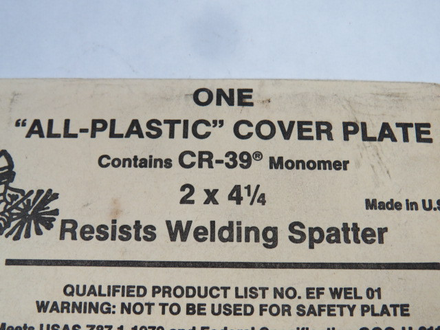 Generic 2x4-1/4-ALL-PLASTIC Safety Lenses Clear ! NEW !