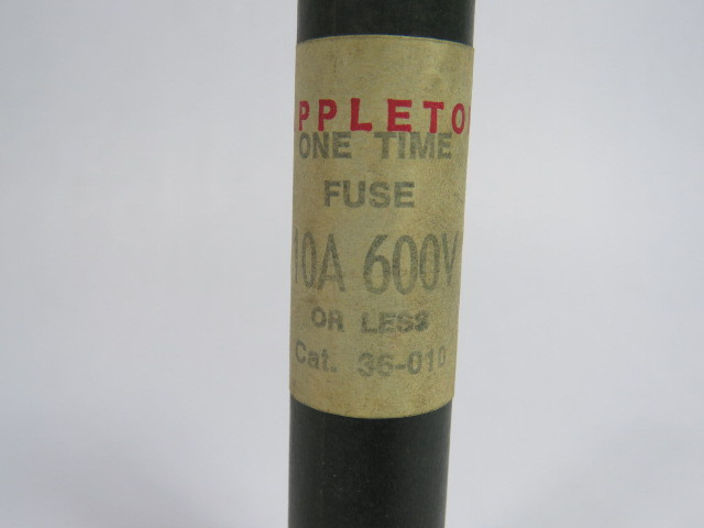 Appleton 36-010 One Time Fuse 10A 600V USED