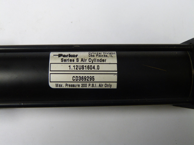 Parker 1.12US1604.0 Pneumatic Cylinder 2" Bore 4" Stroke USED