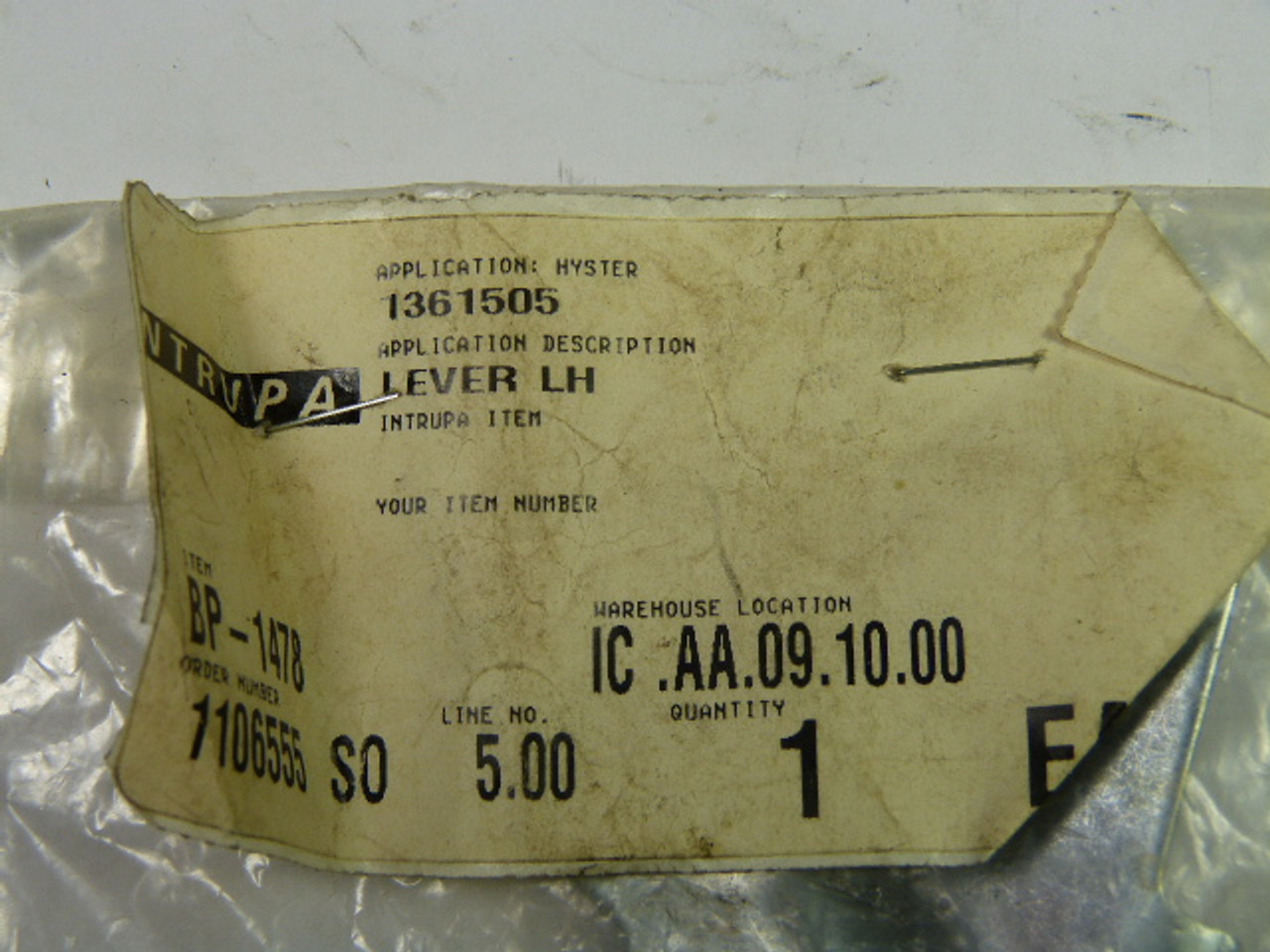 Hyster 1361505 Lever LH Replacement ! NWB !