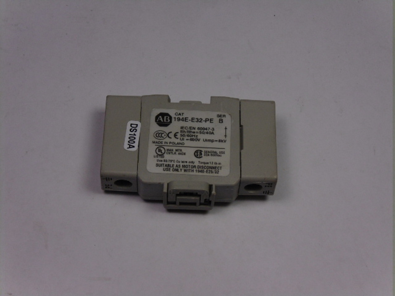 Allen-Bradley 194E-E32-PE Grounding/Earthing Terminal 25-32 Amp USED