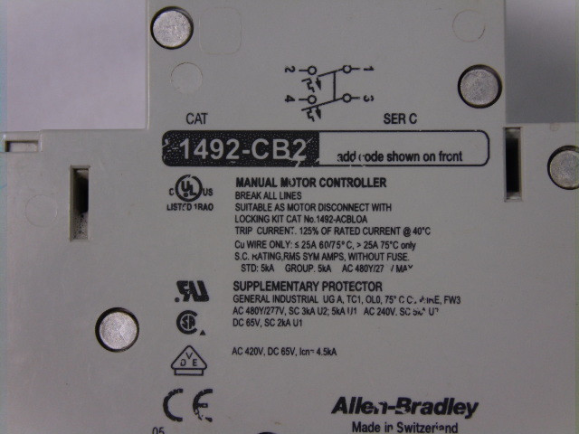 Allen-Bradley 1492-CB2-F030 Miniature Circuit Breaker 2Poles 3.0Amp USED