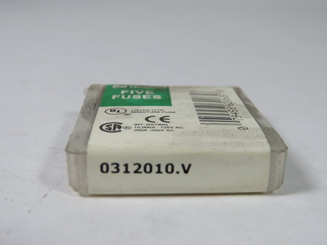 Littelfuse 0312010.V Miniature Fuse 10A 250V 5-Pack ! NEW !