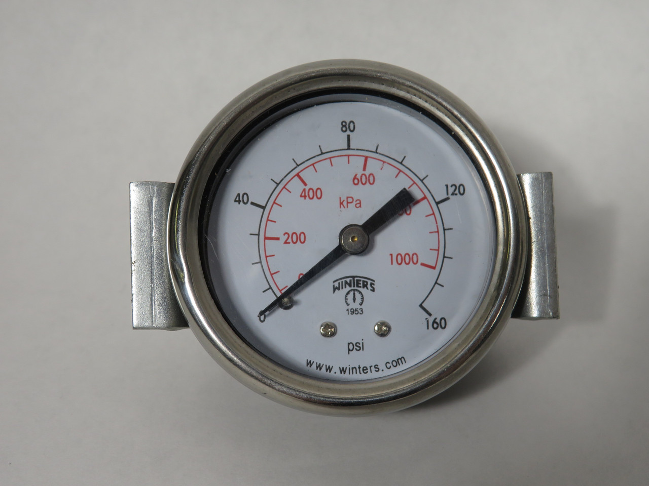 Winters PEU1409UC Dry Pressure Gauge w/Bracket 0-160 psi 0-1100 kPa USED